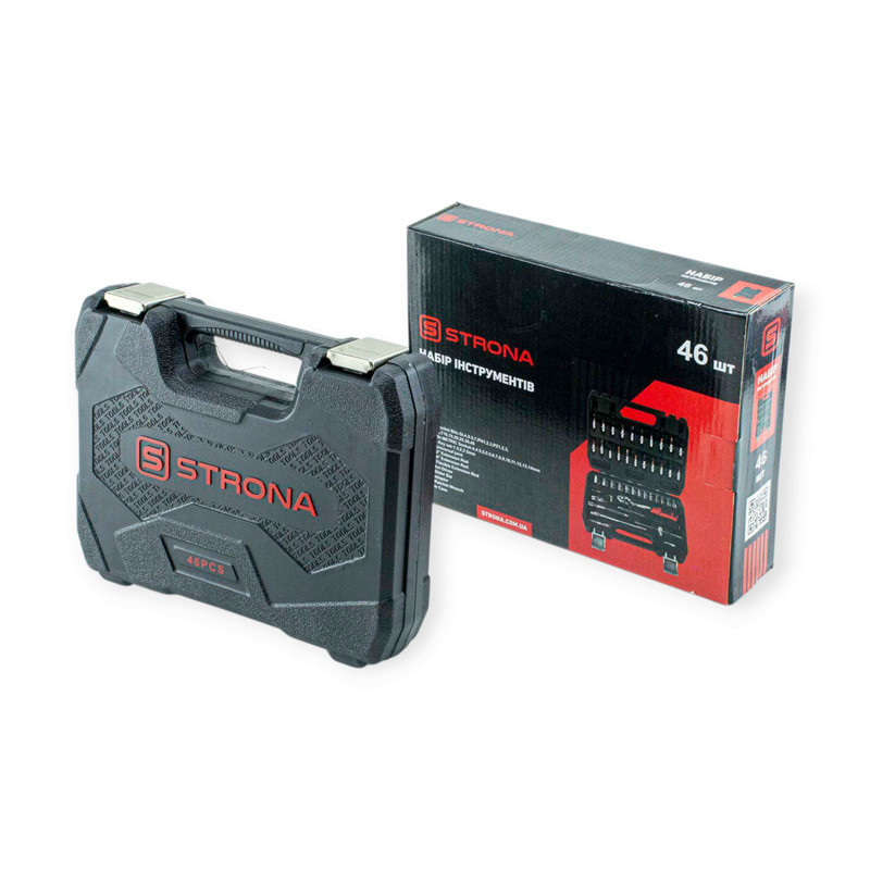 Набір інструменту 1/4" 46 шт, 4-14 мм з тріщ., подовжує., кардан, отв.-вороток, біти Мукачево - фото 3