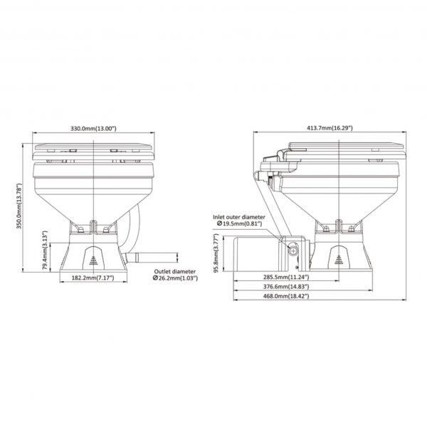 Туалет електричний морський SEAFLO SFMTE-01/SFMTE1-01 Київ - фото 4