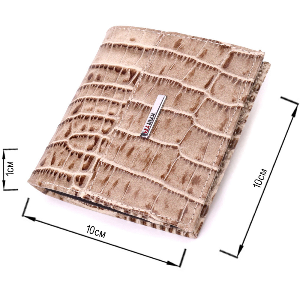 Оригинальный женский кошелек из натуральной кожи под крокодила KARYA 21314 Разноцветный Киев - изображение 3