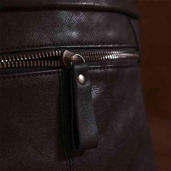 Функціональний шкіряний рюкзак Чорний (Vintage) Київ