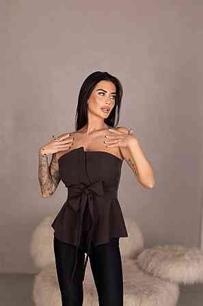 Женский стильный привлекательный корсет из плотной ткани креп костюмка Шоколад, 44/46 Одесса