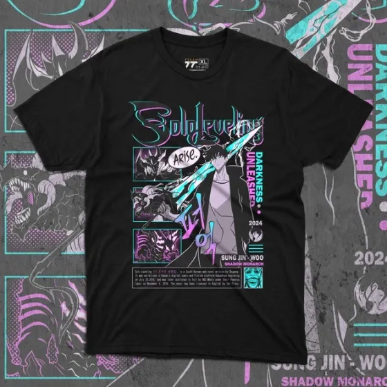 Футболка чоловіча з  принтом Solo Leveling Sung Jin-Woo 3 Розмір 48 Дніпро