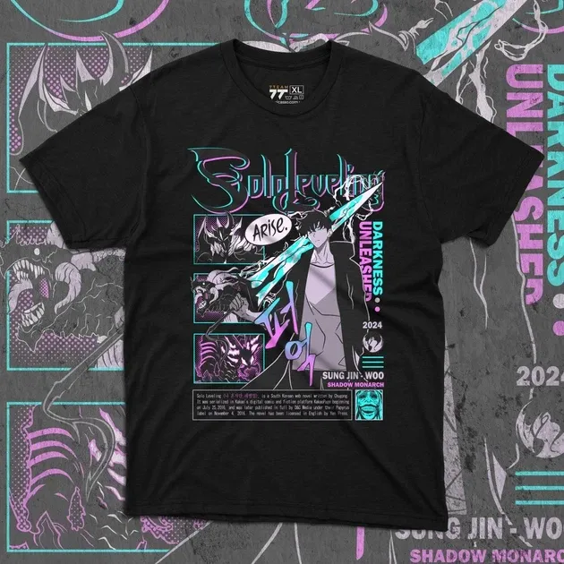 Футболка чоловіча з  принтом Solo Leveling Sung Jin-Woo 3 Розмір 48 Дніпро - фото 1
