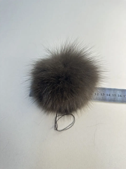 Помпони, бубони хутряні песцеві на шапку 10-12см коричневий Харків - фото 1