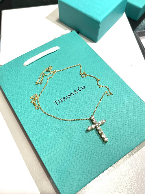 Хрестик Тіффані позолота 18К Гравірування Tiffany Одеса - фото 2