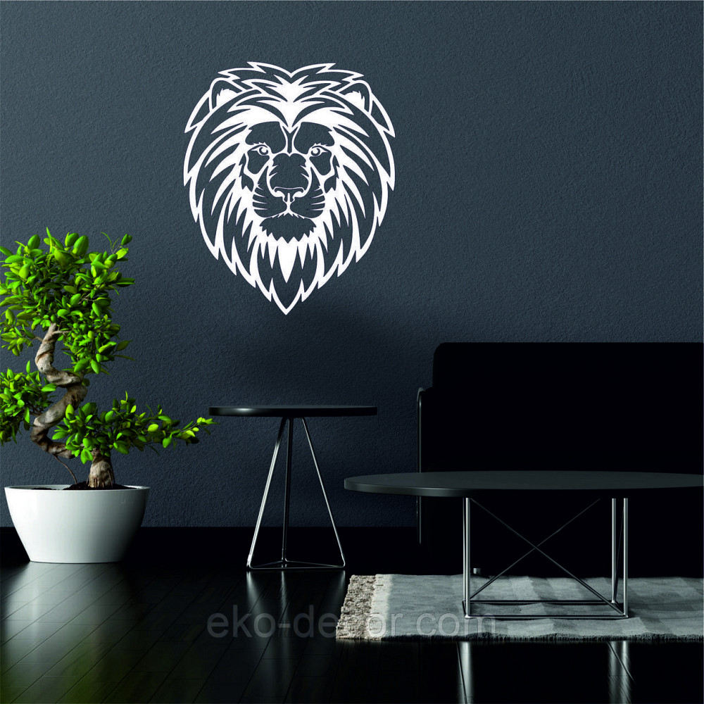 Декоративное настенное Панно «Лев» Декор на стену 50*42 см, Белый Киев - изображение 2