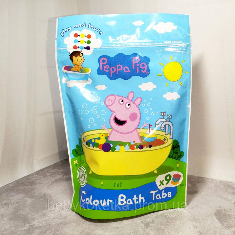 Кольорові шипучі таблетки для ванни Peppa Pig Colour Bath Tabs Львів - фото 1