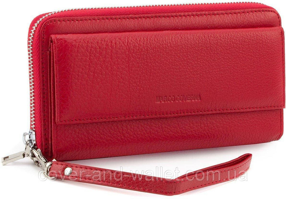 Великий жіночий гаманець клатч на змійці та магнітах червоного кольору Marco Coverna MC 6054 Київ - фото 7