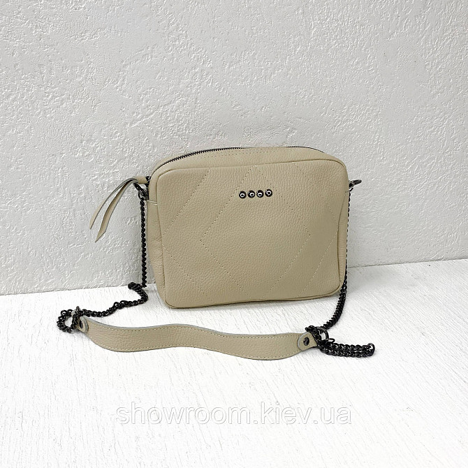 Жіноча шкіряна сумочка Vera Pelle (6427) beige Київ - фото 2