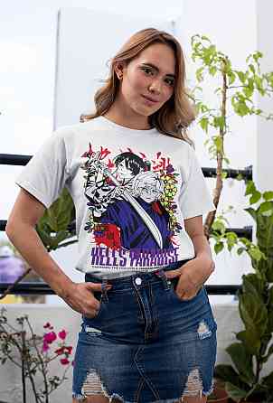 Футболка для хлопчика з аніме принтом Хелл С Парадісе Джігокураку оверсайз (зріст від 165 до 180) Чорний AnimeJ0144m Дніпро