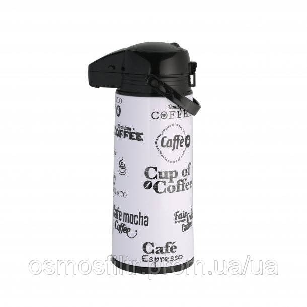 Термос Axentia 1.9 Л Airpot з помпою нержавіюча сталь скло пластик друк (121564) Київ - фото 1