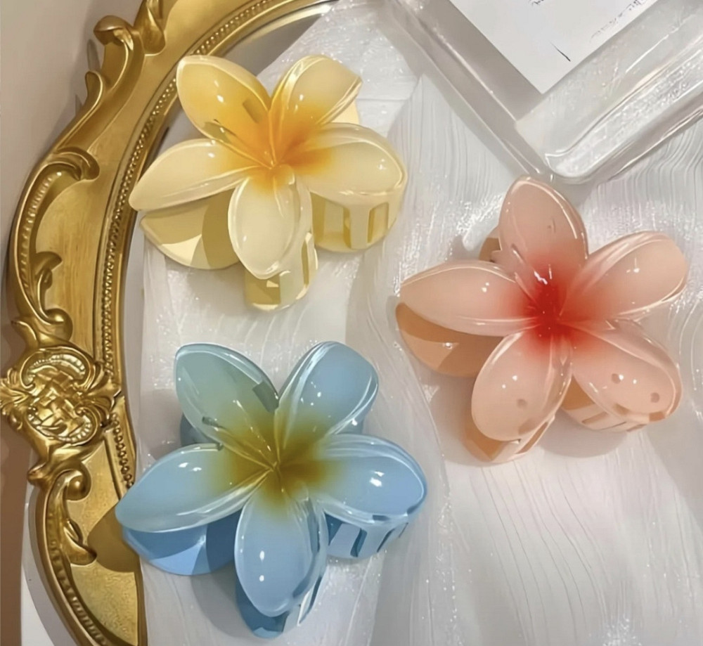 Заколка-крабік квітка 6 см Жовтий Смела - изображение 2