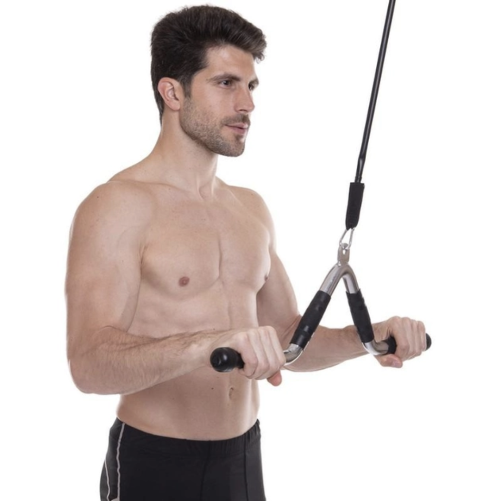 Ручка для тяги York Fitness V-подібна багатофункціональна з гумовими рукоятками, хром Київ - фото 9