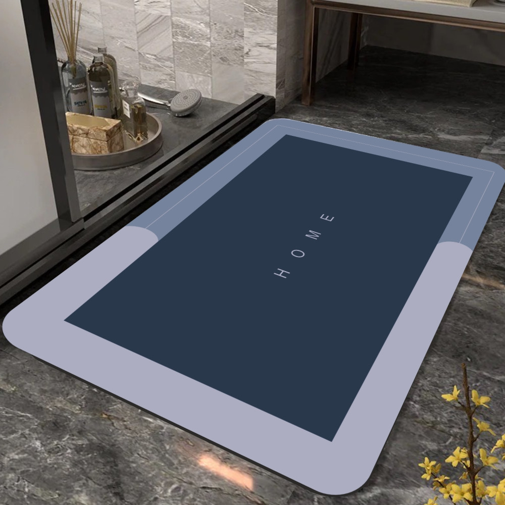 Диатомитовый коврик Aquarius Home для ванной Суперпоглощающий 50х80 см Графит Буча - изображение 1