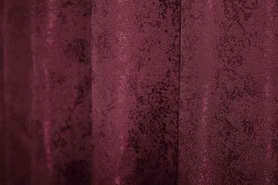Комплект коротких штор VR-Textil Жакард Мармур Al1 № 1302ш Бордовий 130х170 см 2 шт (35-0254) Київ