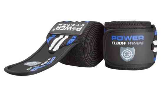 Бинти на лікоть Power System PS-3600 Elbow Wraps Blue/Black (пара) Кам'янське