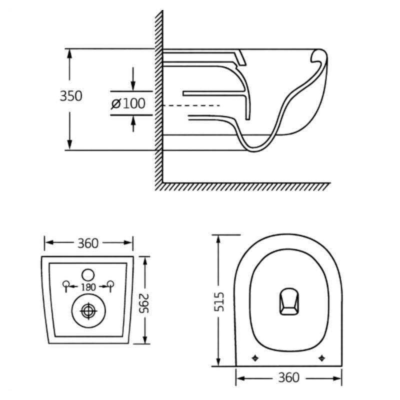Унітаз підвісний Qtap Taurus Ultra Quiet 515×360×350 мм, White, із сидінням Slim Duroplast/Soft-close/Quick Release Київ - фото 2