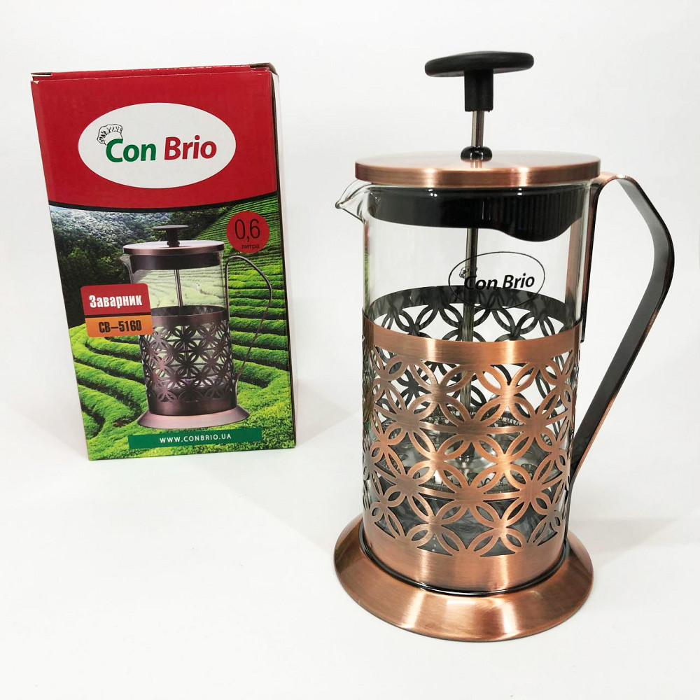 Френчпресс для кофе Con Brio CB-5160 600мл, Френч-пресс для заваривания кофе Заварники чая и VM-23 Львов - изображение 9