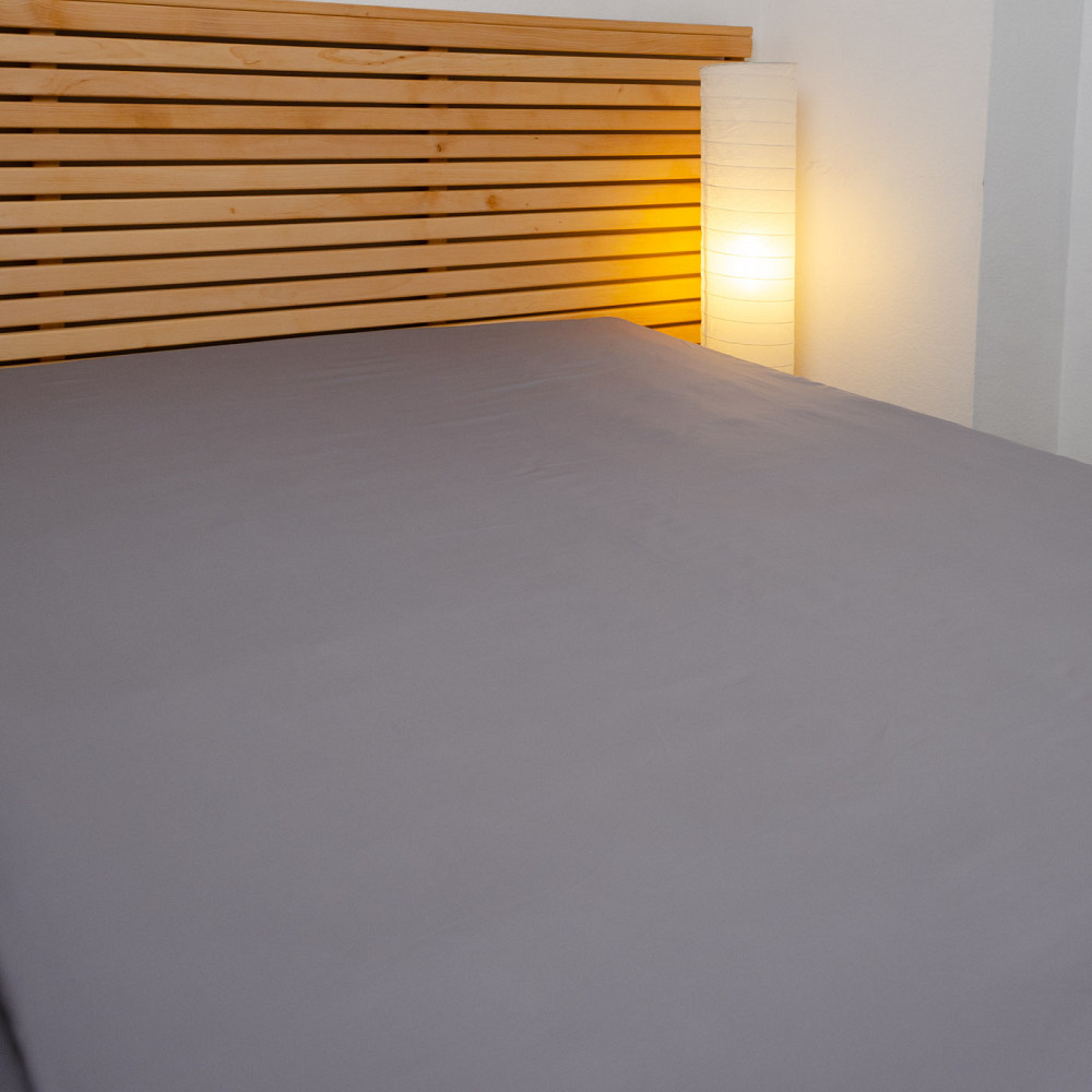 Простирадло на резинці євро сатин 100% бавовна 200х200х25см 125г/м2 (Графіт) Суми - фото 6