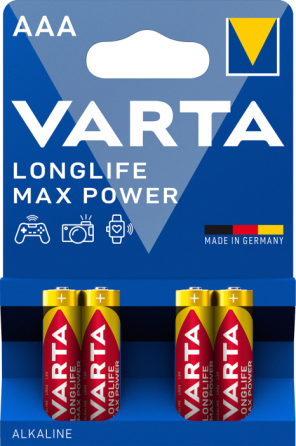 Батарейка мініпальчик VARTA LONGLIFE MAX POWER AAA 1.5 V блістер 4 шт Рівне