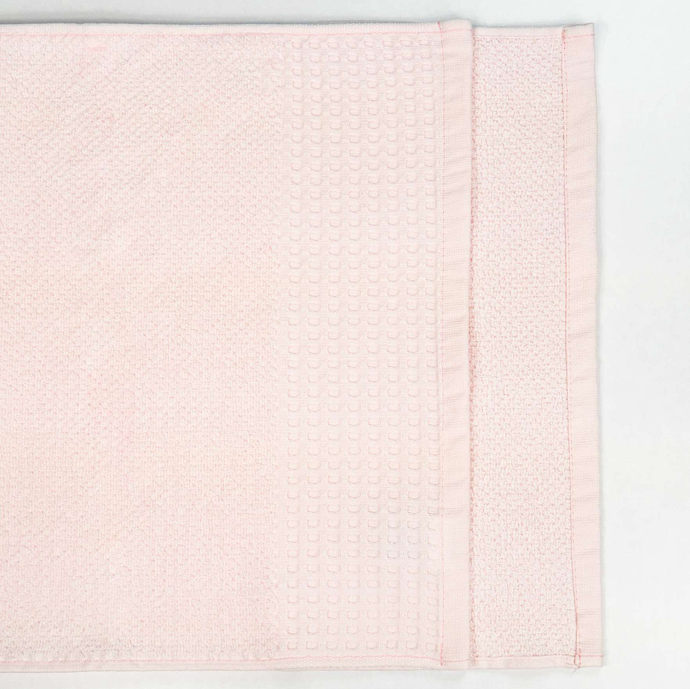 Рушник махровий Вафельний Бордюр GM Textile 40х70см 500г/м2 (Світло-Рожевий) Суми - фото 4