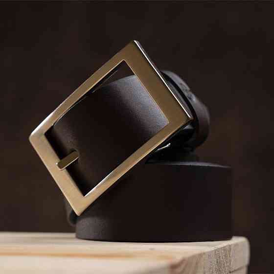 Надежный кожаный итальянский ремень GRANDE PELLE 00242 Коричневый Киев