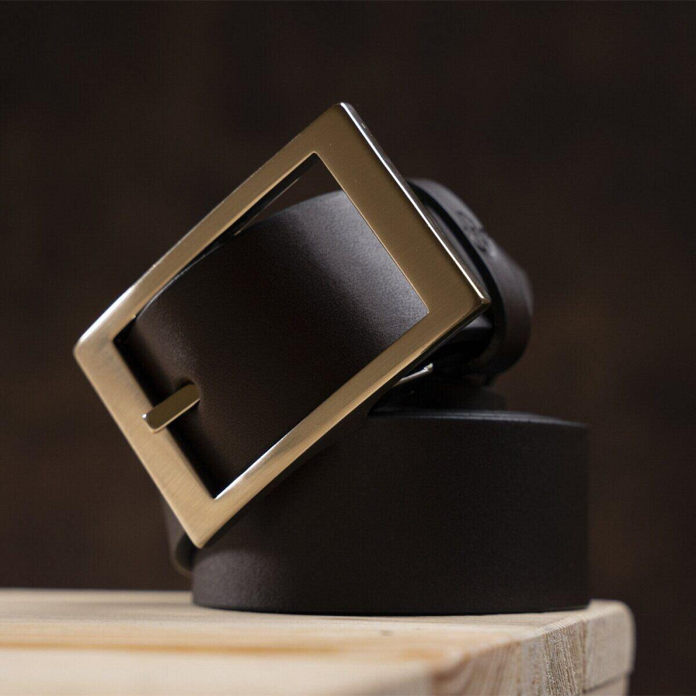 Надежный кожаный итальянский ремень GRANDE PELLE 00242 Коричневый Киев - изображение 6