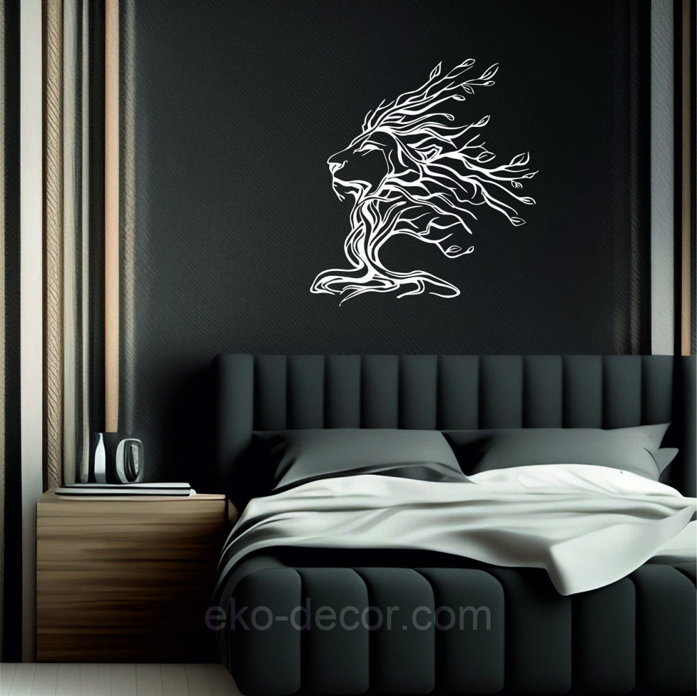 Декоративное настенное 3D Панно «Лев» Декор на стену с объемом 70*64 см, Белый Киев - изображение 3