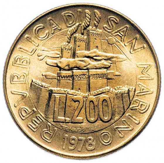 Монета 200 лір. 1978 рік, Сан-Маріно.UNC Полтава