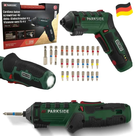 Професійна акумуляторна викрутка, шурупокрут Parkside PSSA 4 B2 (4 V, 1500 mAh,10 Nm, Німеччина) уці Полтава