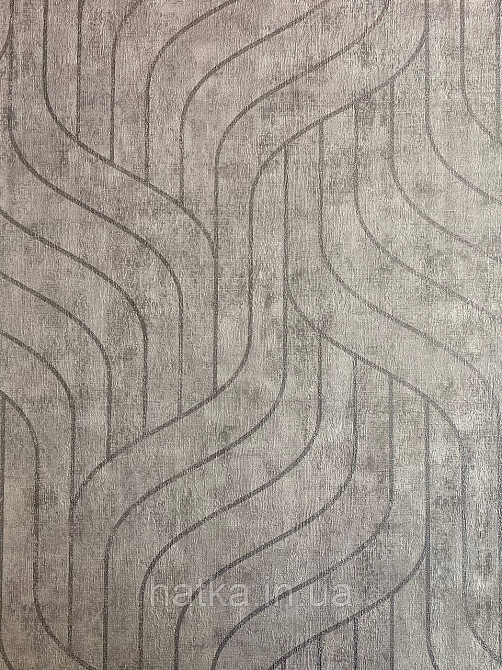 Шпалери метрові вінілові на флізелін Grandeco Feeling геометрія сріблясті смуги на сірому Київ - фото 3