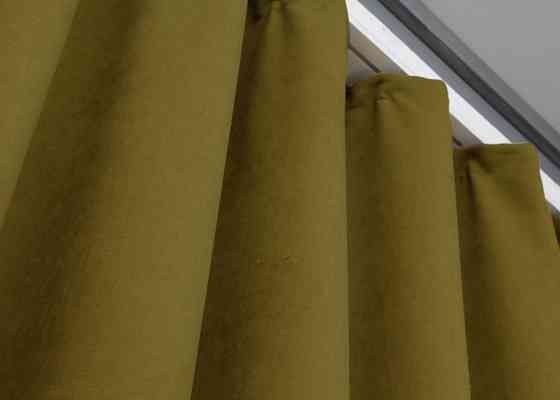 Комплект готових штор VR-Textil Мікровелюр Petek № 1503ш Гірчичний 140х270 см 2 шт (39-320) Київ