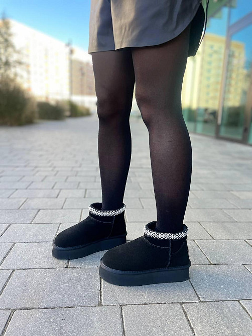 ITTS Угги жіночі ITTS чорні натуральна замша з теплим хутром высота 10 см (5639) Коломыя - изображение 2
