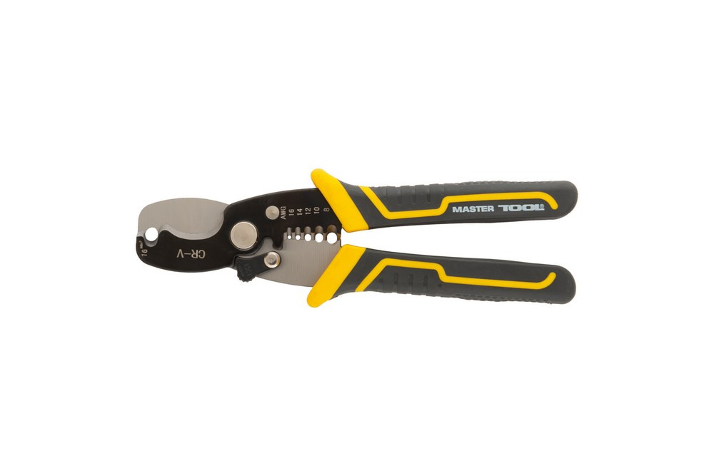 MASTERTOOL Кабелеріз із знімачом ізоляції MASTERTOOL 10.5 мм 1.3–8.0 мм² Mn65 75-2275 Коломия - фото 5