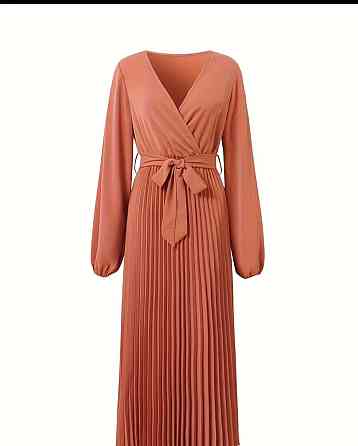 👗 Платье женское плиссированное макси с запахом, терракотовое, размер XL Киев