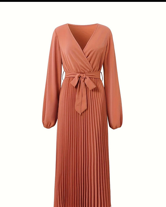 👗 Сукня жіноча плісирована максі з запахом, теракотова, розмір XL Київ - фото 1