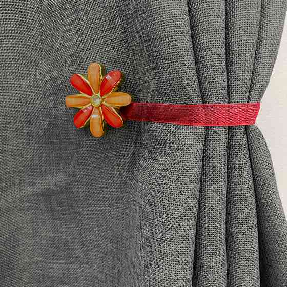 Магніти для штор та гардин "Квітка" набір 2 шт Червоний з помаранчевим (81-254) Київ