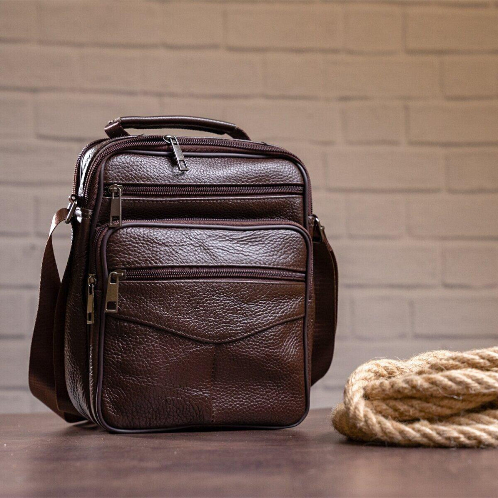 Мессенджер шкіряний 14991 Vintage Коричневий Київ - фото 6