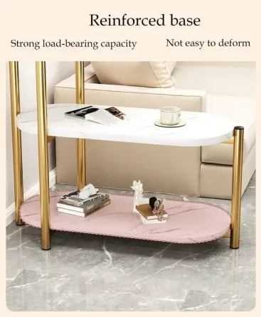 Журнальный мраморный столик с тремя ярусами DASH-5497 65х30х62см Коломия