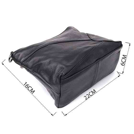 Небольшая женская сумка с двумя ремешками из натуральной кожи Vintage 23014 Черный Киев