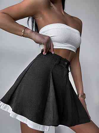 Женская трендовая юбка-шорты вельвет + коттон Графит, 42/44 Одесса