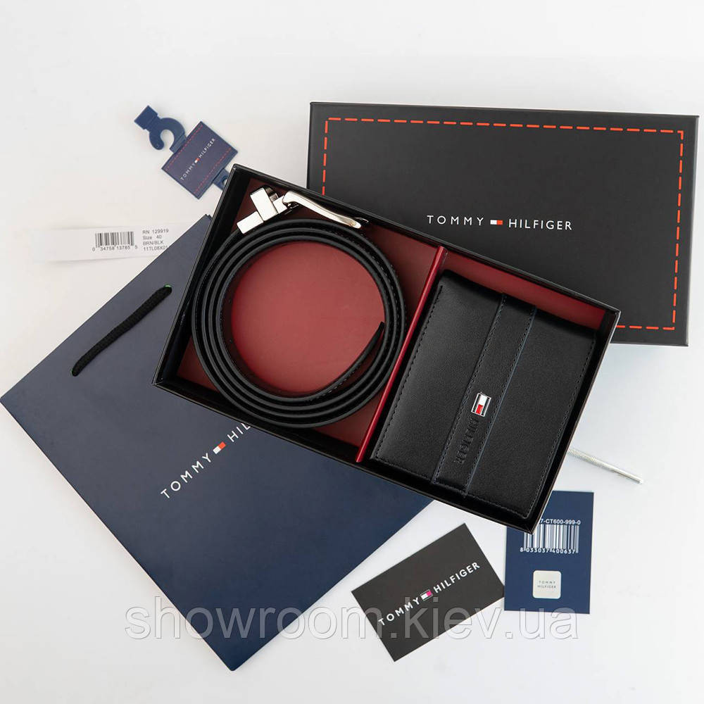 Чоловічий набір ремінь та гаманець Tommy Hilfiger (064) Київ - фото 1