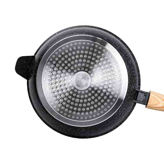 Алюмінієва глибока сковорода (2,8 л) зі скляною кришкою Ø 26 см Чорний MGC HP-4-464B Київ