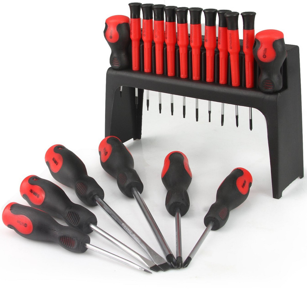 Набор магнитных отверток на подставке 18 элементов Mar-Pol (M61008) Красный Нововолынск - изображение 4