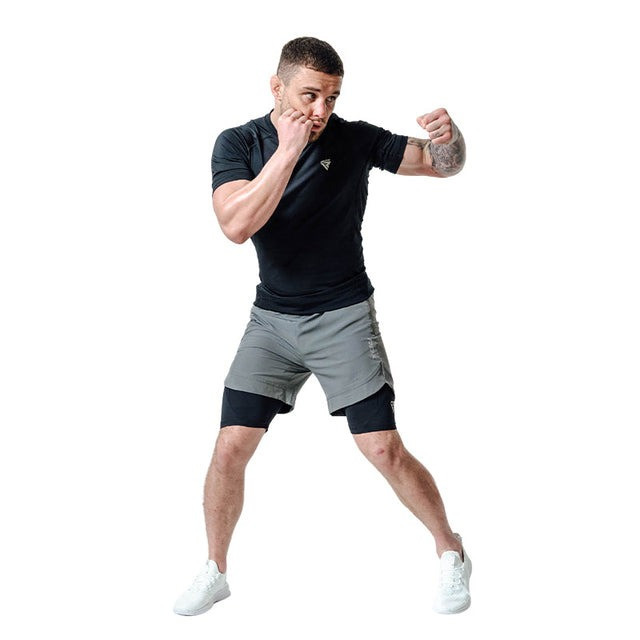 Компресійні шорти для RDX MMA T16 2-в-1 GREY/BLACK-S Кам'янське - фото 6