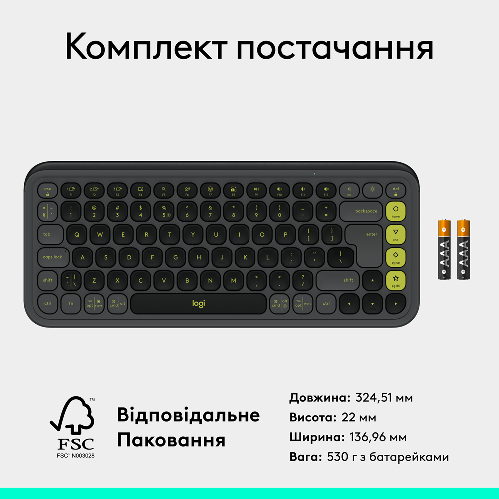 Клавіатура Logitech POP Icon Keys Graphite UKR (L920-013157) (7031715) Київ - фото 10