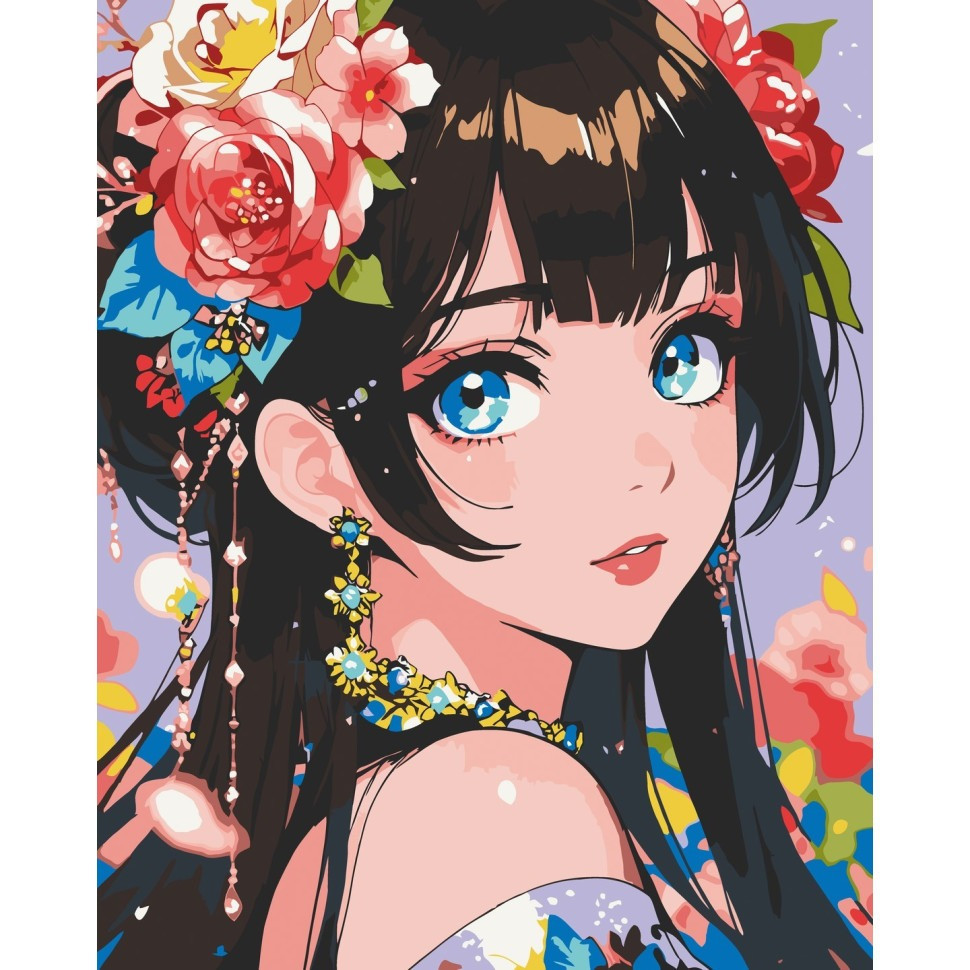 Картина за номерами "Блакитноока квітка" 16103-AC 40х50 см Вінниця - фото 1