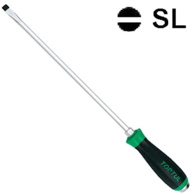 Отвертка Toptul шлицевая силовая 10x250, с шестигранником ударная (FALB1025) Винница - изображение 1