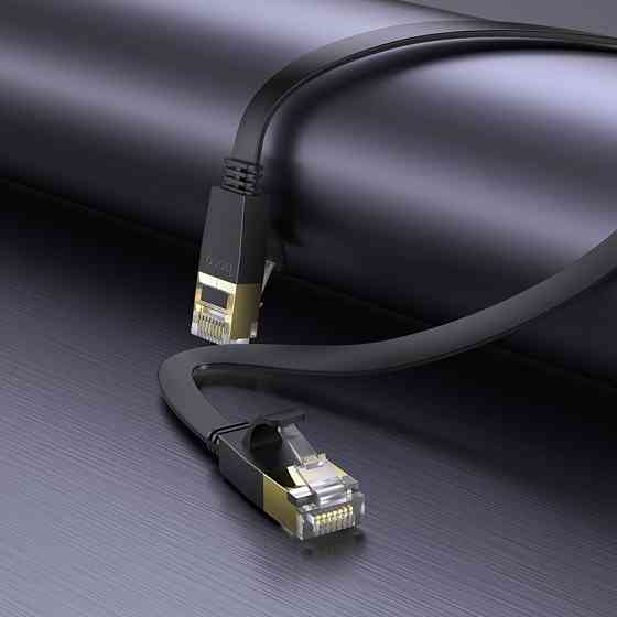 Мережевий кабель HOCO US07 General pure copper flat network cable(L=20M) Black Київ