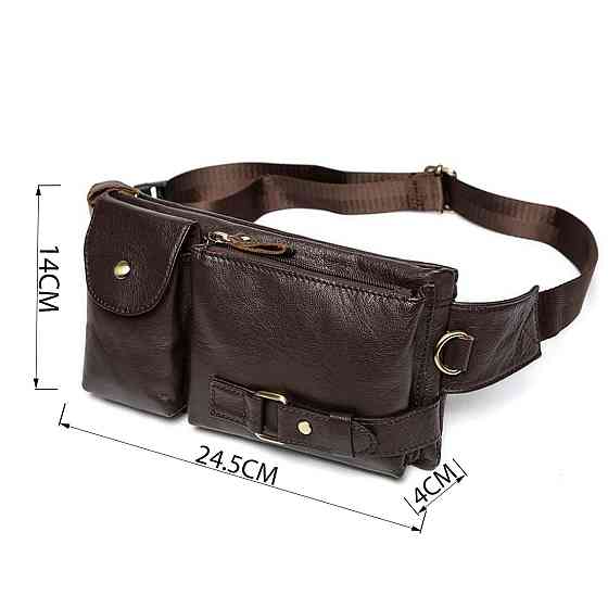 Поясная cумка мужская Vintage 14747 Коричневая Киев